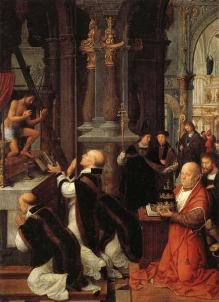 Isenbrandt, Adriaen The Mass of St.Gregory Sweden oil painting art
